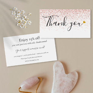Rose Glitter Thank You For Shopping Discount