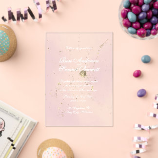 Rose Glitter Watercolor Shapes Acrylic Invitation