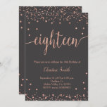 Rose Gold 18th Birthday Celebration Invitation<br><div class="desc">Rose Gold Birthday Celebration Invitation featuring a sparkle glitter background with a faux rose gold colour,  perfect for the trendy Birthday.</div>