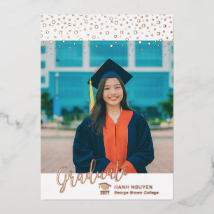 Rose gold 2022 Photo Graduation Announcement Card