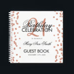 Rose Gold 21st Birthday Guestbook Confetti White Notebook<br><div class="desc">An elegant 21st Birthday Party Guest Book template with Rose Gold Glitter Confetti on White design and easy to customize text.</div>