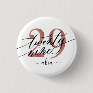 Rose Gold 29th Birthday Button