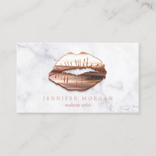 Rose Gold 3D Lips Marble Appointment Card