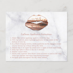 Rose Gold 3D Lips Marble Makeup Instruction Tips Flyer