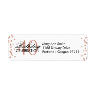 Rose Gold 40th Birthday Glitter Confetti