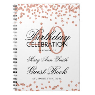 Rose Gold 40th Birthday Guest Book Confetti