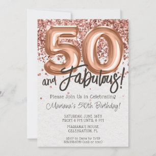 Rose Gold 50e Anniversaire Fête Invitation