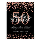 Rose Gold 50th Birthday Glitter Confetti Black