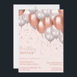 Rose gold  60th birthday invitations Balloon Glam<br><div class="desc">Rose gold 60th birthday invitations Balloon Glam glitter sparkle</div>