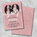 Rose Gold 60th Birthday Party Invitation<br><div class="desc">Introducing a simple and modern 60th birthday party invitation, perfect for celebrating this milestone in style. The sleek design features a faux rose gold foil background with a prominent "60" at the top. Below, "Sixty" is elegantly written in script calligraphy, adding a touch of sophistication. The text throughout the invitation...</div>