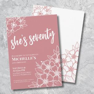 Rose Gold 70th Birthday Party Invitation