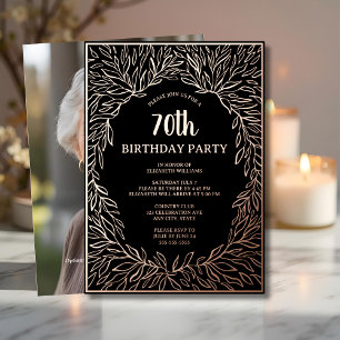 Rose Gold 70th Custom Hand Drawn Birthday    