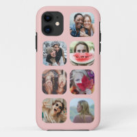 Rose Gold 7 Photo Square Template Collage iPhone C