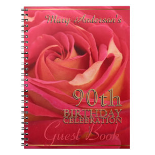 Rose Gold 90th Birthday Celebration Guest Book