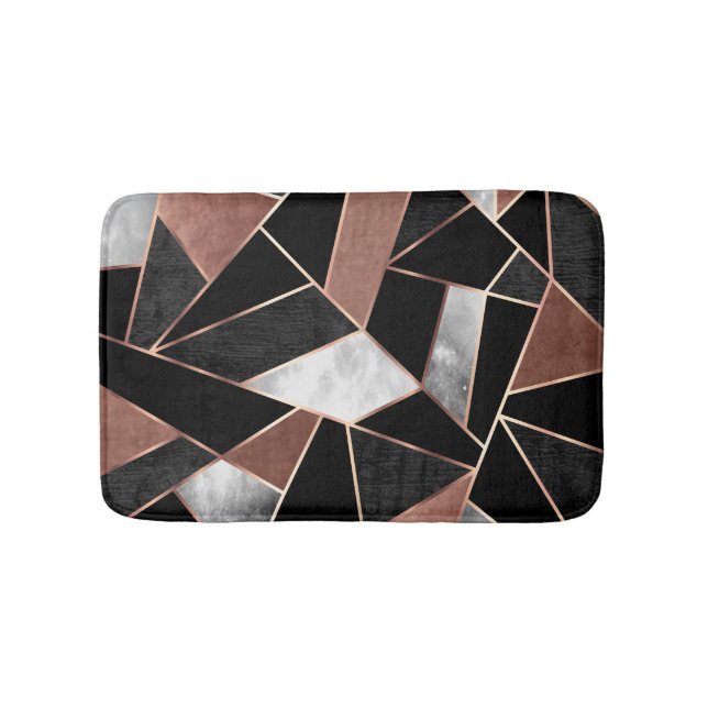 Rose Gold Abstract Pattern Bath Mat (Front)