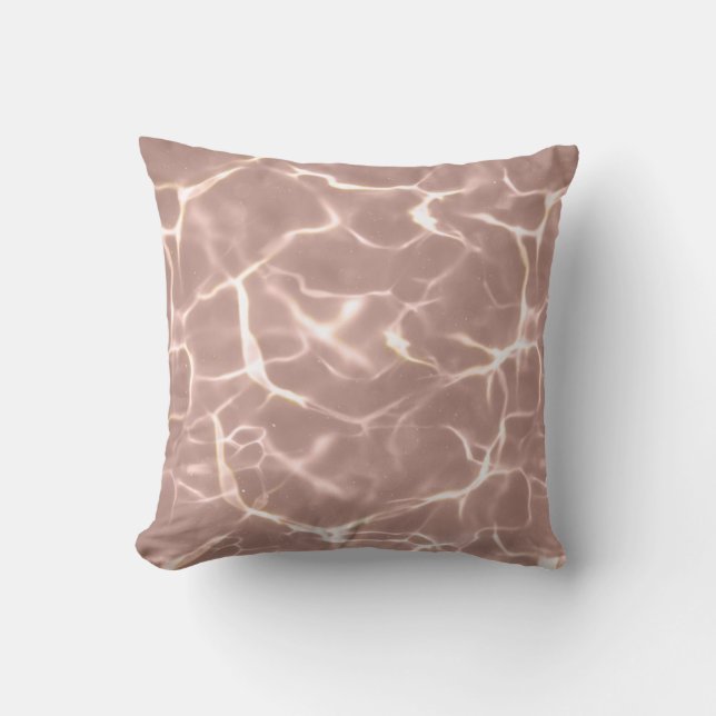 rose gold abstract waves modern throw pillow (Front)