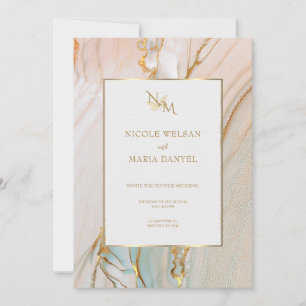 Rose Gold Alcohol Enk Élégant Mariage Invitation