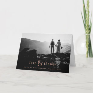 Rose Gold Ampersand   Photo Thank You Card