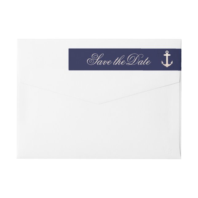 Rose Gold Anchor RSVP Wraparound Label (Back)