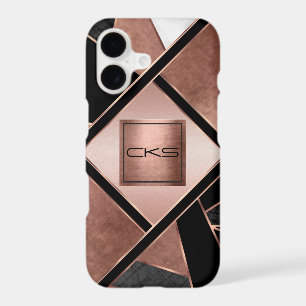 Rose Gold and Abstract Monogram