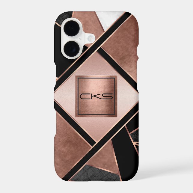 Rose Gold and Abstract | Monogram  (Back)