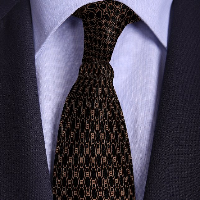 Rose Gold and Black Bowling Pin Pattern Tie (Creator Uploaded)