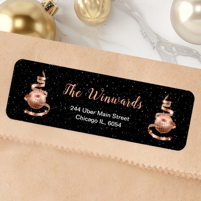 Rose Gold and Black Christmas Ornament (Creator Uploaded)