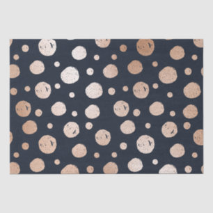 Rose gold and black dots pattern tissue paper