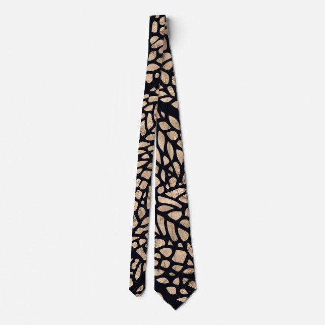 Rose gold and black dragonfly wing graphic pattern tie (Back)