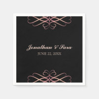 Rose Gold and Black, Elegant Personalized Wedding
