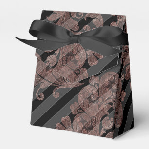 Rose Gold and Black Favor Box
