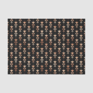 Rose Gold and Black Floral Art Deco Pattern Tissue Paper