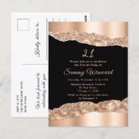 Rose Gold and Black Glam Tears Birthday Party