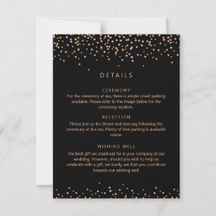 Rose gold and Black Glitter Detail Enclosure Card