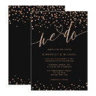 Rose gold and Black Glitter Sparkle We Do Wedding