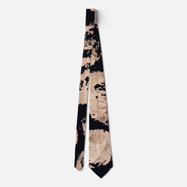 Rose Gold and Black organic circles Tie (Back)