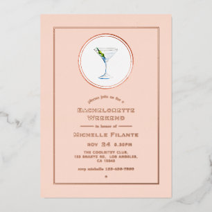 Rose Gold and Blush Cocktail Bachelorette Weekend