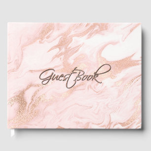 Rose Gold and Blush Marbled Wedding Guest Book