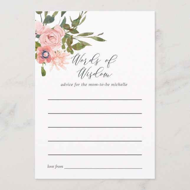 Rose Gold and Blush Pink Bridal Shower Advice (Front)