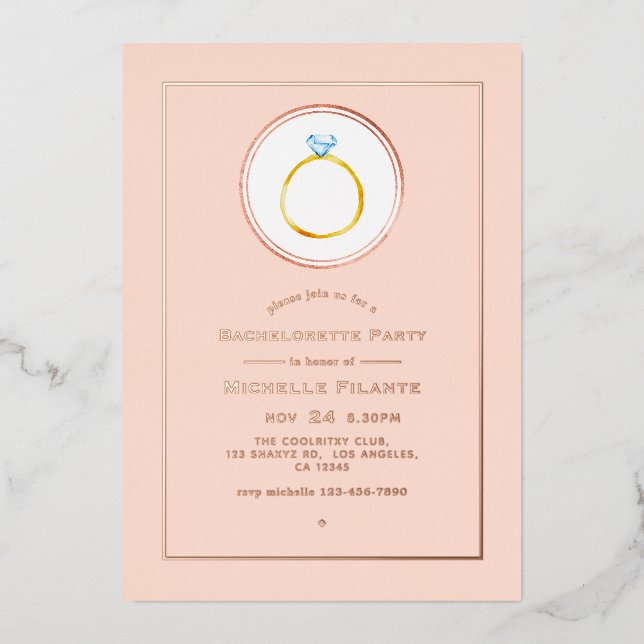 Rose Gold and Blush Pink Diamond Bachelorette Foil (Front)
