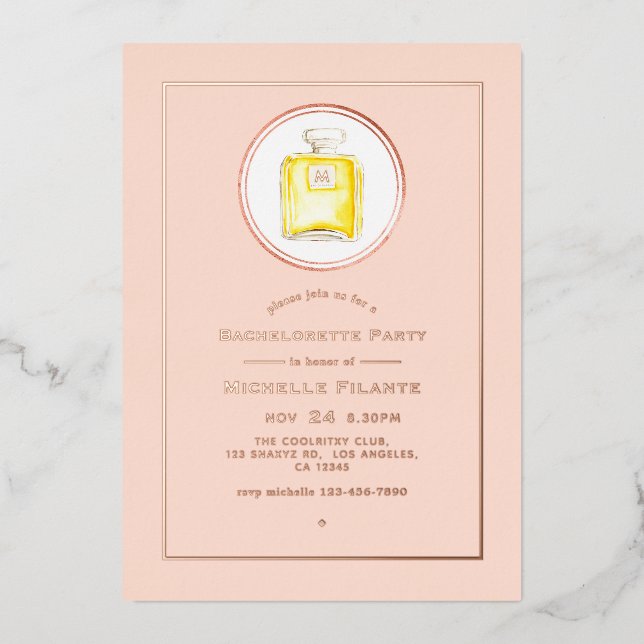 Rose Gold and Blush Pink Perfume Bachelorette (Front)