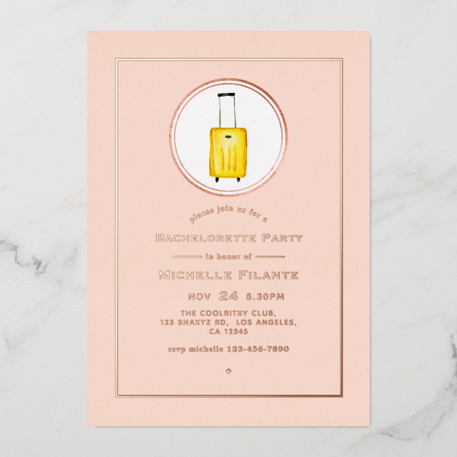 Rose Gold and Blush Pink Travel Bachelorette Party (Front)