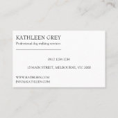 Rose Gold And Charcoal Paw Print Pattern Business Card (Back)