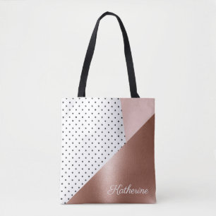 Rose Gold and Dots Tote Bag