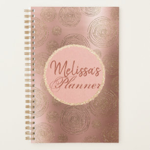 Rose Gold and Glitter Personalized Planner