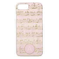 Rose Gold and Gold Foil Musical Notes Monogram