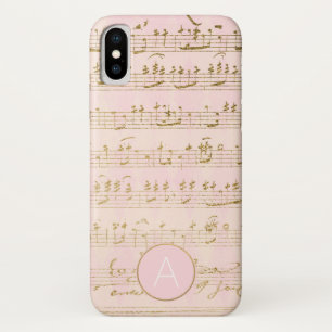Rose Gold and Gold Foil Musical Notes Monogram Case-Mate iPhone Case