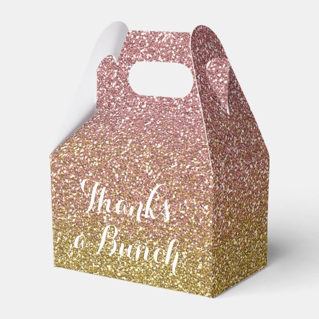 Rose Gold and Gold Glitter Favour Box (Front Side)