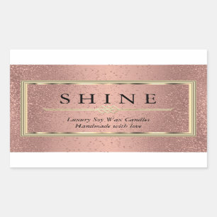 Rose Gold and Gold  Rectangular Sticker