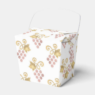 Rose Gold and Gold Wine Themed Favor Box